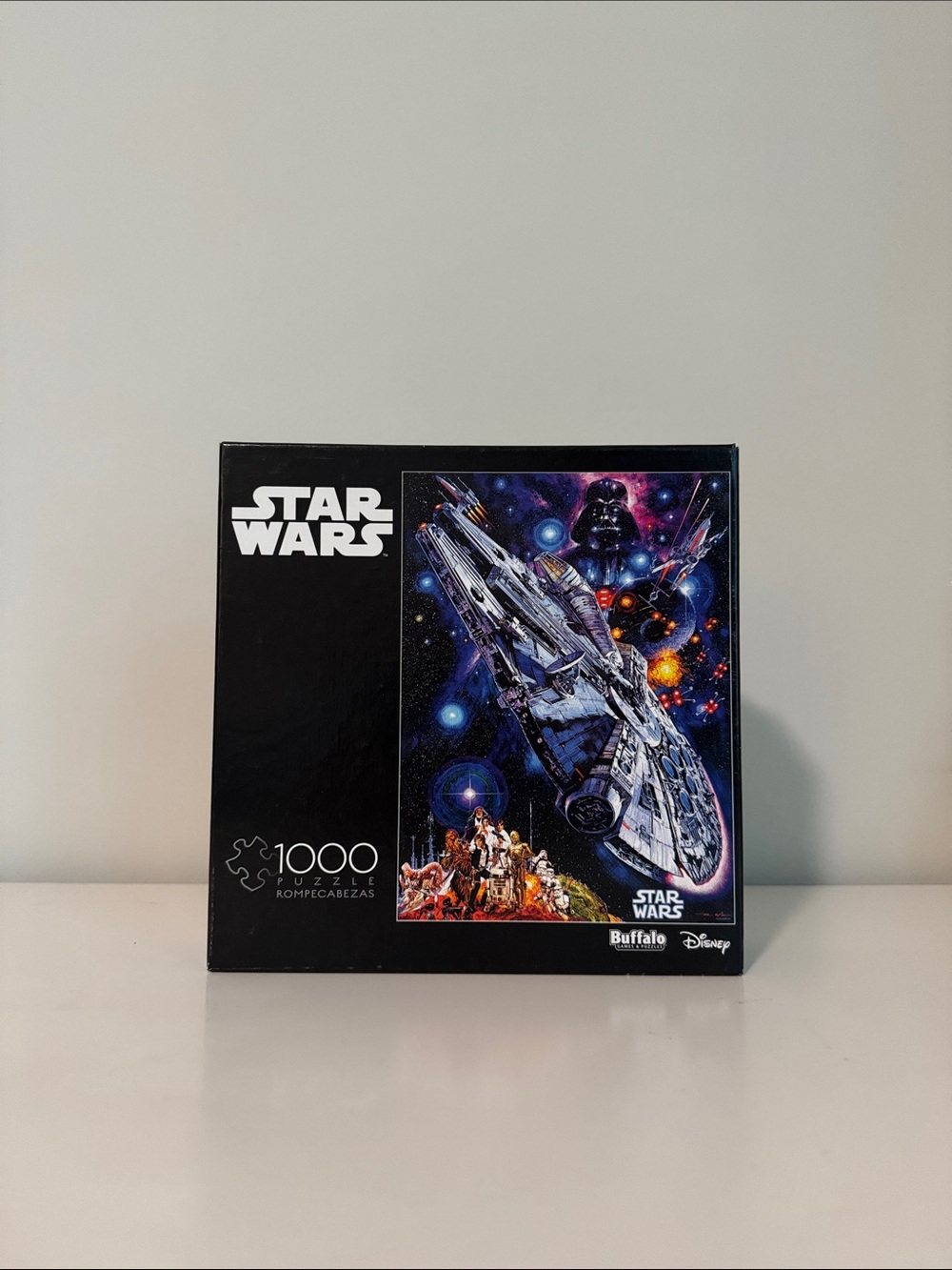 Star Wars Puzzle with Black Box and Blue Purple Space Art